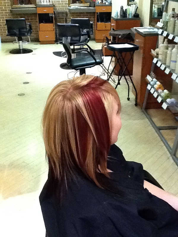 Red and blonde dimensional color